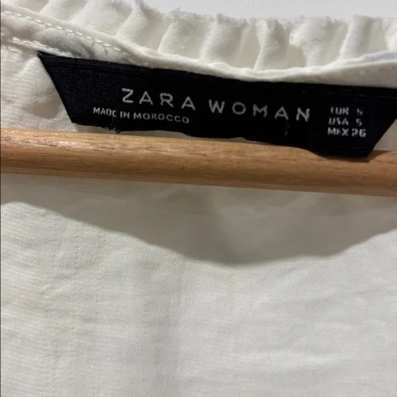 Zara Cream Ruffled Mini Dress - Picture 2 of 3